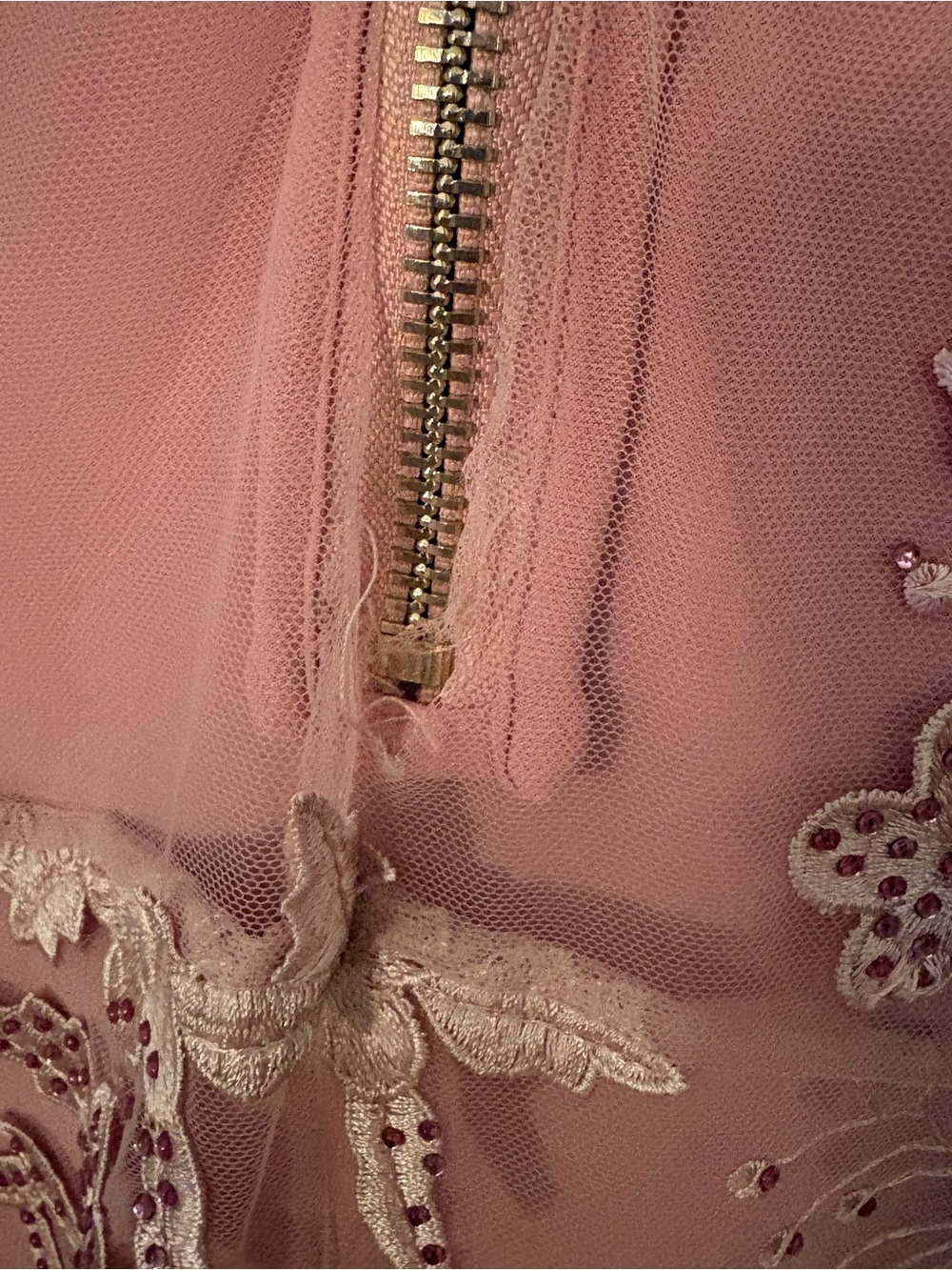 Zhivago Signature Floral Lace Poison Gown in blush pink - Picture 13 of 15